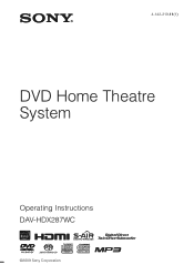 Sony DAV-HDX287WC Operating Instructions