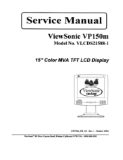 ViewSonic VP150M Service Manual