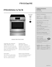 Frigidaire FFEH3054UW Product Specifications Sheet
