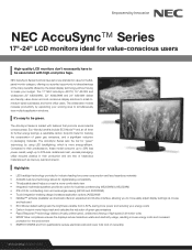 NEC AS222WM-BK Specification Brochure