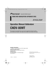 Pioneer CNDV 80MT Operation Manual