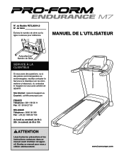 ProForm Endurance M7 Treadmill French Manual