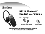 Uniden BT229 English Owners Manual