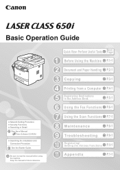 Canon LASER CLASS 650i Basic Operation Guide