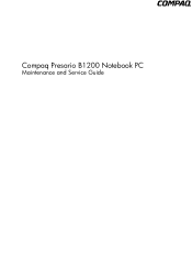 Compaq Presario B1200 Compaq Presario B1200 Notebook PC - Maintenance and Service Guide