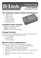 D-Link DUB-H4 Installation Guide
