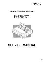 Epson FX 1170 Service Manual