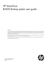 HP StoreOnce D2D4106fc HP StoreOnce B6200 Backup System User Guide (BB877-90910, November 2013)