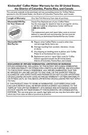 KitchenAid KCM1402ACS Warranty Information