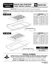 Maytag MGC5536BD Installation Manual