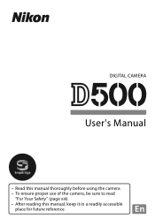 Nikon D500 Users Manual - English for customers in Asia Oceania the Middle East and Africa