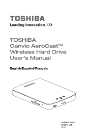 Toshiba Canvio AeroCast Wireless HDD HDTU110XKWC1 User's Guide for Canvio AeroCast