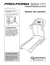 ProForm 560hr Treadmill Spanish Manual