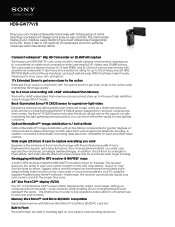 Sony HDR-GW77V Marketing Specifications (Black model)