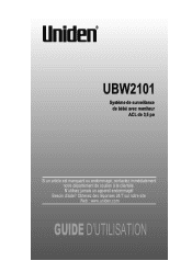 Uniden UBW2101C French Owner's Manual