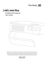 ViewSonic M1MINIPLUS - Ultra Portable LED Projector with JBL Bluetooth Speaker Wi-Fi HDMI and USB C M1 mini Plus User Guide
