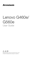 Lenovo G560e Laptop User Guide - Lenovo G460e, G560e