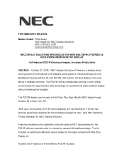 NEC P221W-BK-SV MultiSync P221W-BK : press release