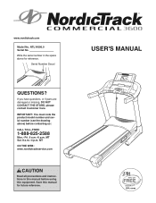 NordicTrack 1600 Treadmill English Manual