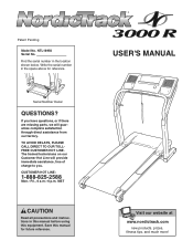 NordicTrack 3000r Treadmill English Manual