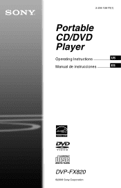 Sony DVP-FX820 Operating Instructions
