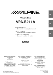 Alpine B211A Owners Manual