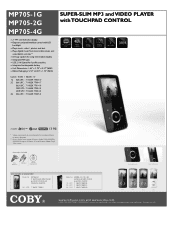 Coby MP705-4G BLUE Brochure