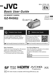 JVC GZ-R450B Basic User Guide