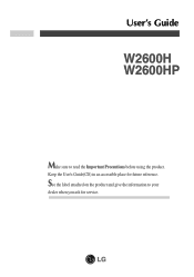 LG W2600H Owner's Manual (English)
