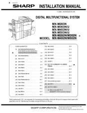 Sharp MX-M363N Installation Manual