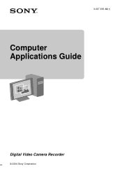 Sony DCR-PC109 Computer Applications Guide