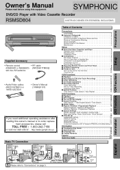Symphonic RSMSD804 Owner's Manual