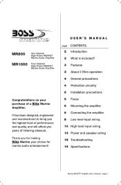 Boss Audio MR1000 User Manual in English