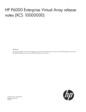 HP 6400/8400 HP P6000 Enterprise Virtual Array release notes (XCS 10000000) (667992-001, July 2011)