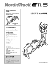 NordicTrack E 11.5 Elliptical Uk Manual