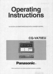 Panasonic CQVA70EU CQVA70EU User Guide