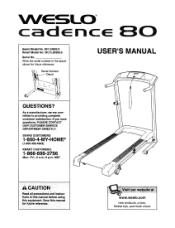 Weslo Cadence A 80 Treadmill User Manual