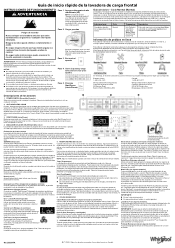 Whirlpool WFW9620HW Quick Reference Sheet