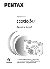 Pentax Optio SV Operation Manual