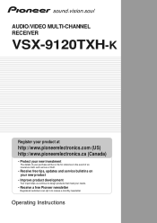 Pioneer VSX9120TXHK Operating Instructions