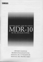 Yamaha MDR-10 Owner's Manual (image)