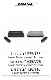 Bose Lifestyle SoundTouch 135 Home Entertainment Operation Guide