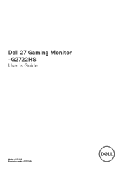 Dell 27 Gaming G2722HS G2722HS Monitor Users Guide