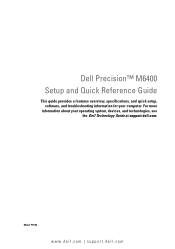 Dell M6400 Setup and Quick Reference Guide