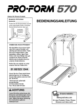 ProForm 570 Treadmill German Manual