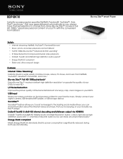 Sony BDP-BX18 Marketing Specifications