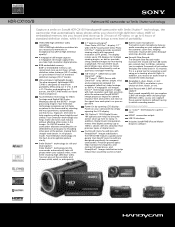Sony HDR-CX100/B Marketing Specifications (Black Model)