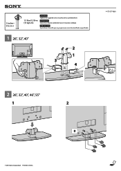 Sony KDL-46EX600 Table-Top Stand - Instructions