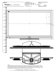Sony KDL-46HX800 Dimensions Diagram