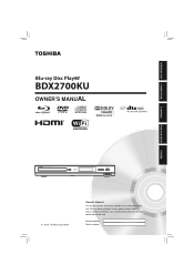 Toshiba BDX2700KU Owners Manual